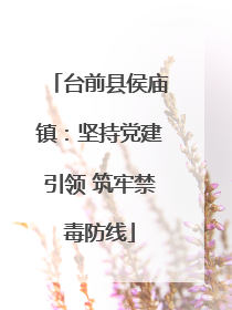 台前县侯庙镇：坚持党建引领 筑牢禁毒防线