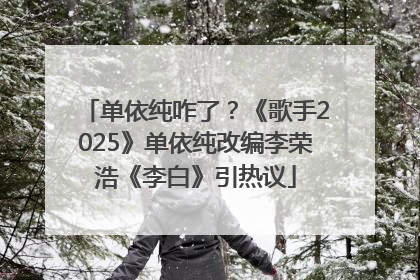 单依纯咋了？《歌手2025》单依纯改编李荣浩《李白》引热议