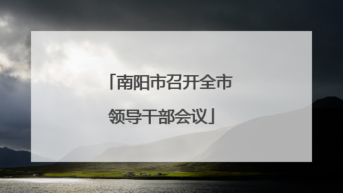南阳市召开全市领导干部会议