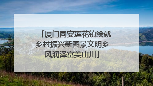 厦门同安莲花镇绘就乡村振兴新图景文明乡风润泽富美山川