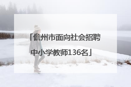 儋州市面向社会招聘中小学教师136名