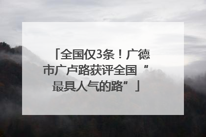 全国仅3条！广德市广卢路获评全国“最具人气的路”