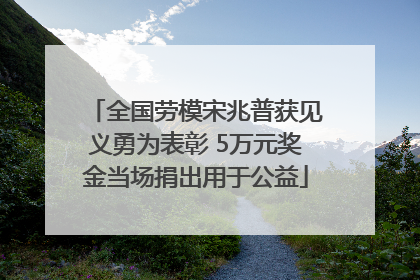 全国劳模宋兆普获见义勇为表彰 5万元奖金当场捐出用于公益