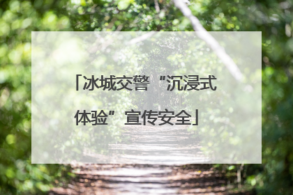冰城交警“沉浸式体验”宣传安全
