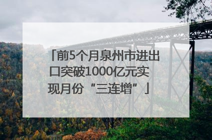 前5个月泉州市进出口突破1000亿元实现月份“三连增”