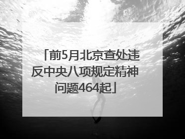 前5月北京查处违反中央八项规定精神问题464起