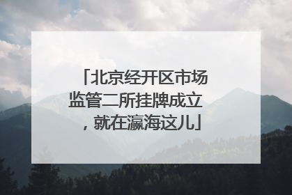 北京经开区市场监管二所挂牌成立，就在瀛海这儿