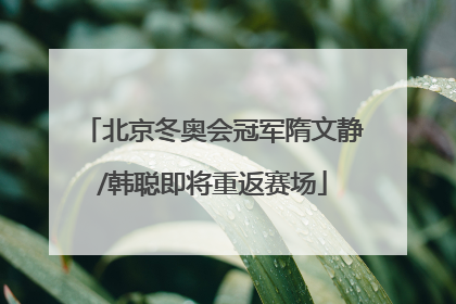 北京冬奥会冠军隋文静/韩聪即将重返赛场