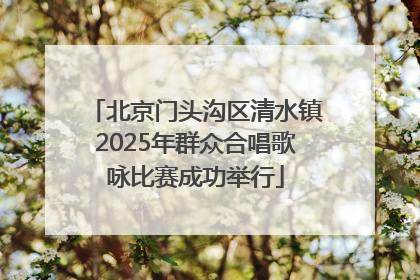 北京门头沟区清水镇2025年群众合唱歌咏比赛成功举行