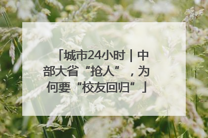 城市24小时｜中部大省“抢人”，为何要“校友回归”