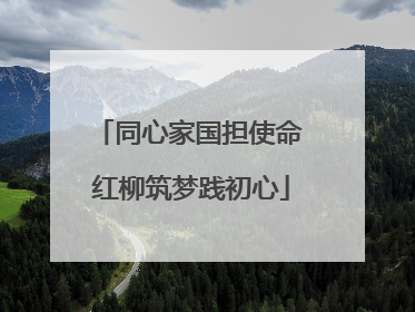 同心家国担使命 红柳筑梦践初心