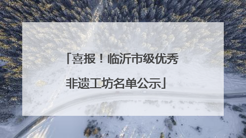 喜报！临沂市级优秀非遗工坊名单公示
