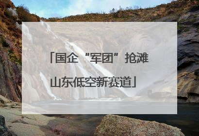 国企“军团”抢滩山东低空新赛道