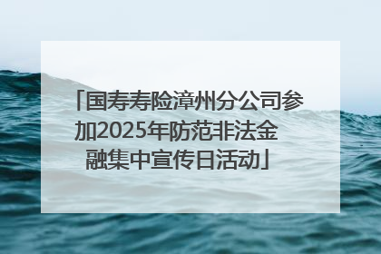 国寿寿险漳州分公司参加2025年防范非法金融集中宣传日活动