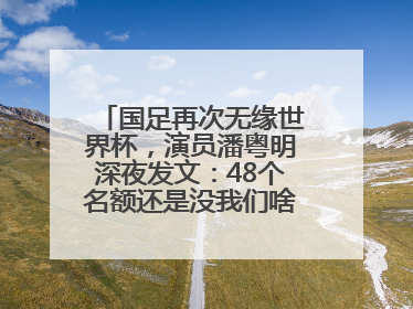 国足再次无缘世界杯，演员潘粤明深夜发文：48个名额还是没我们啥事儿；此前曾多次为国足发声