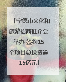 宁德市文化和旅游招商推介会举办 签约15个项目总投资逾15亿元