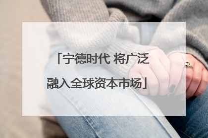 宁德时代 将广泛融入全球资本市场