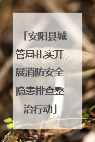 安阳县城管局扎实开展消防安全隐患排查整治行动