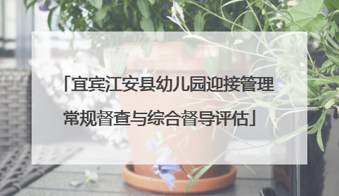 宜宾江安县幼儿园迎接管理常规督查与综合督导评估