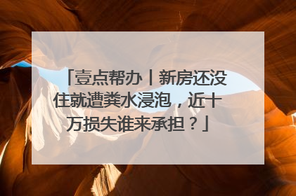 壹点帮办丨新房还没住就遭粪水浸泡，近十万损失谁来承担？