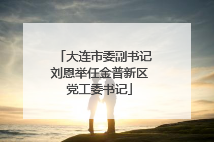大连市委副书记刘恩举任金普新区党工委书记