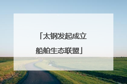太钢发起成立船舶生态联盟