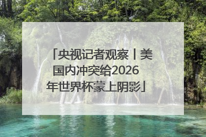 央视记者观察丨美国内冲突给2026年世界杯蒙上阴影