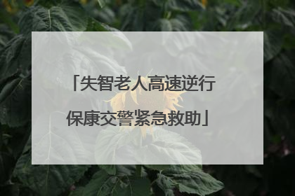 失智老人高速逆行 保康交警紧急救助