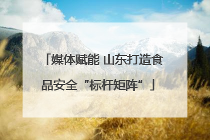 媒体赋能 山东打造食品安全“标杆矩阵”