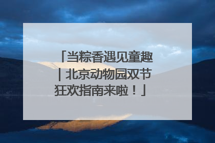 当粽香遇见童趣｜北京动物园双节狂欢指南来啦！