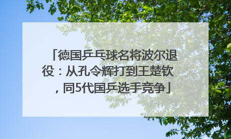 德国乒乓球名将波尔退役：从孔令辉打到王楚钦，同5代国乒选手竞争