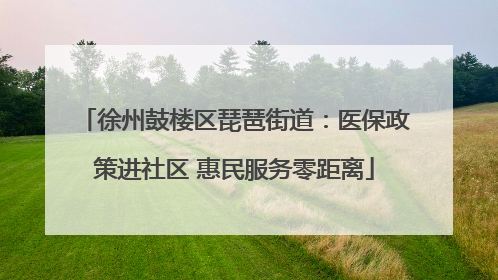 徐州鼓楼区琵琶街道：医保政策进社区 惠民服务零距离