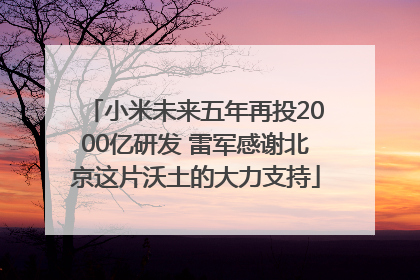 小米未来五年再投2000亿研发 雷军感谢北京这片沃土的大力支持