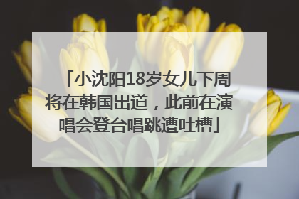 小沈阳18岁女儿下周将在韩国出道，此前在演唱会登台唱跳遭吐槽