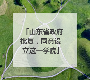 山东省政府批复，同意设立这一学院