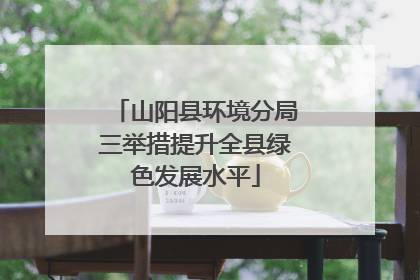 山阳县环境分局三举措提升全县绿色发展水平