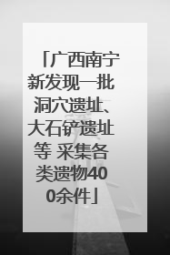 广西南宁新发现一批洞穴遗址、大石铲遗址等 采集各类遗物400余件