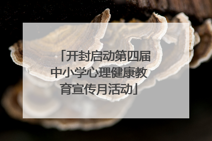 开封启动第四届中小学心理健康教育宣传月活动