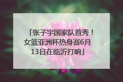 张子宇国家队首秀！女篮亚洲杯热身赛6月13日在临沂打响