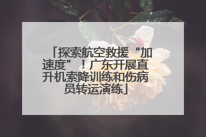 探索航空救援“加速度”！广东开展直升机索降训练和伤病员转运演练