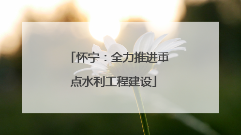 怀宁：全力推进重点水利工程建设
