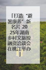 打造“避暑康养”新名片 2025年湖南乡村文旅投融资洽谈会在桃江举办
