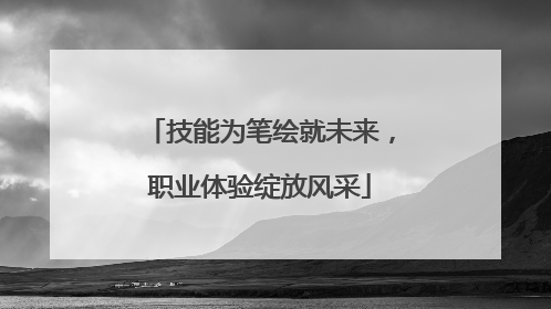 技能为笔绘就未来，职业体验绽放风采