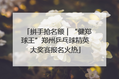 拼手抢名额｜“健郑球王”郑州乒乓球精英大奖赛报名火热