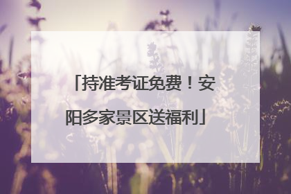 持准考证免费！安阳多家景区送福利