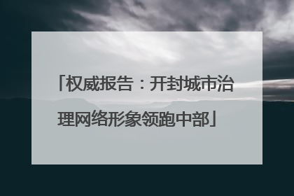 权威报告：开封城市治理网络形象领跑中部