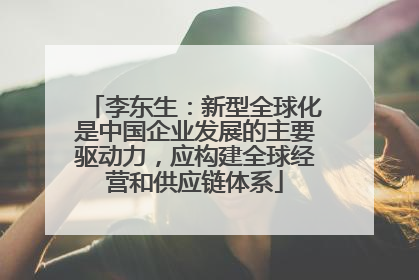 李东生：新型全球化是中国企业发展的主要驱动力，应构建全球经营和供应链体系