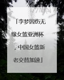 李梦因伤无缘女篮亚洲杯，中国女篮新老交替加速