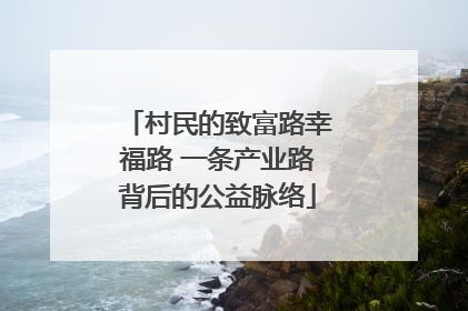 村民的致富路幸福路 一条产业路背后的公益脉络