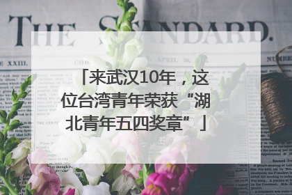 来武汉10年，这位台湾青年荣获“湖北青年五四奖章”